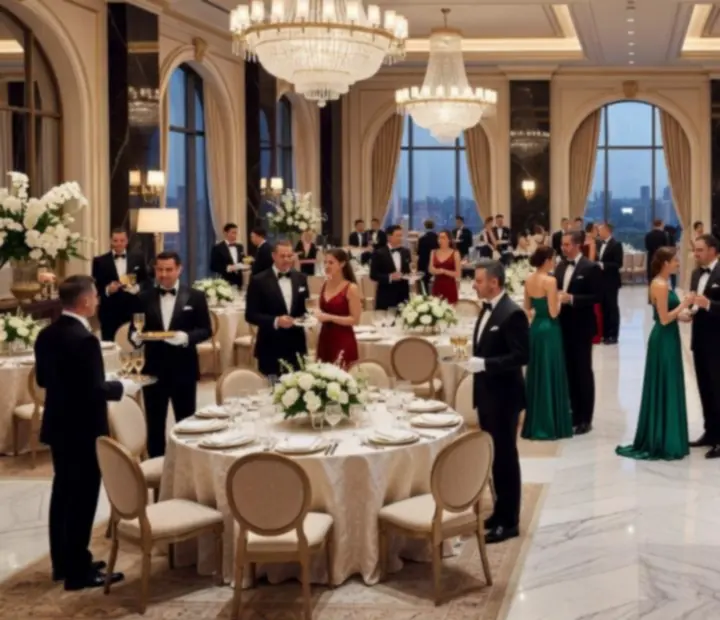 Különböző elegáns rendezvények montázsa kaszinó hangulattal