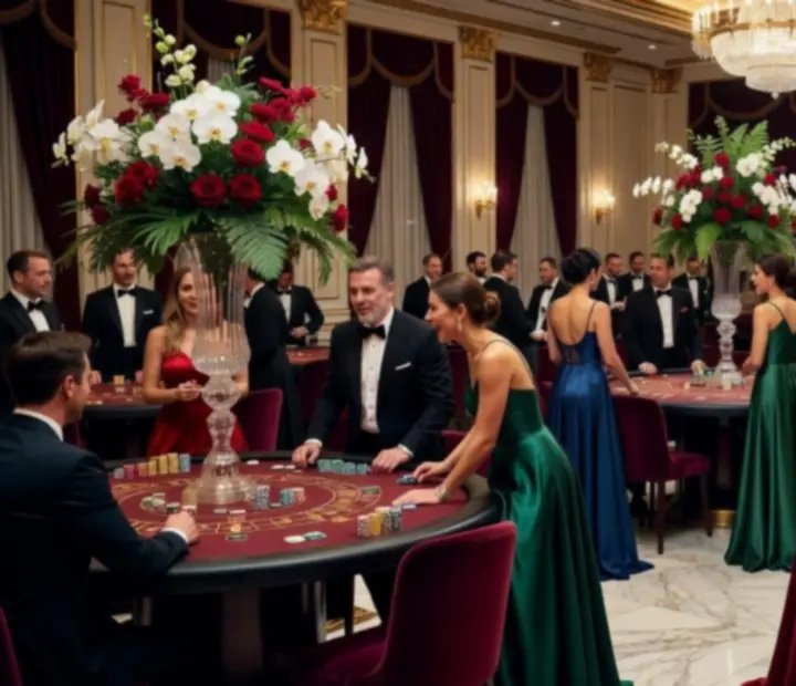 Elegáns, kaszinó-tematikus luxus rendezvény Buda Stelia stílusban